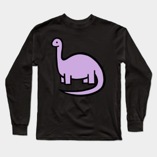 Lilac Dinosaur on Pastel Pink Long Sleeve T-Shirt